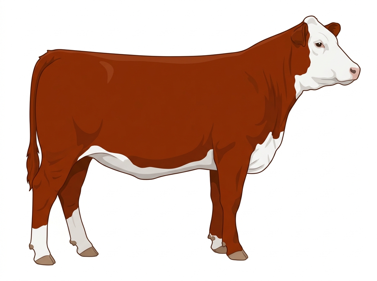 Red with a white face 1/2 Simmental Cross Heifer