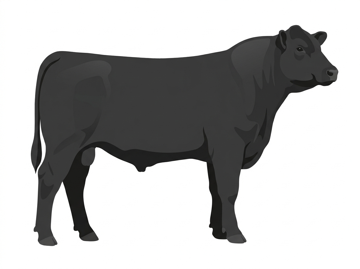 Black 13/16 Angus Cross Bull