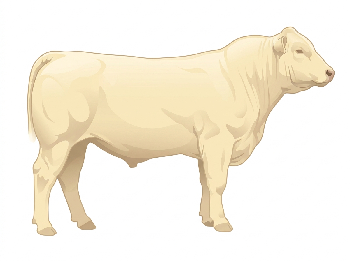 Cream 13/16 Charolais 3/16 Angus Bull