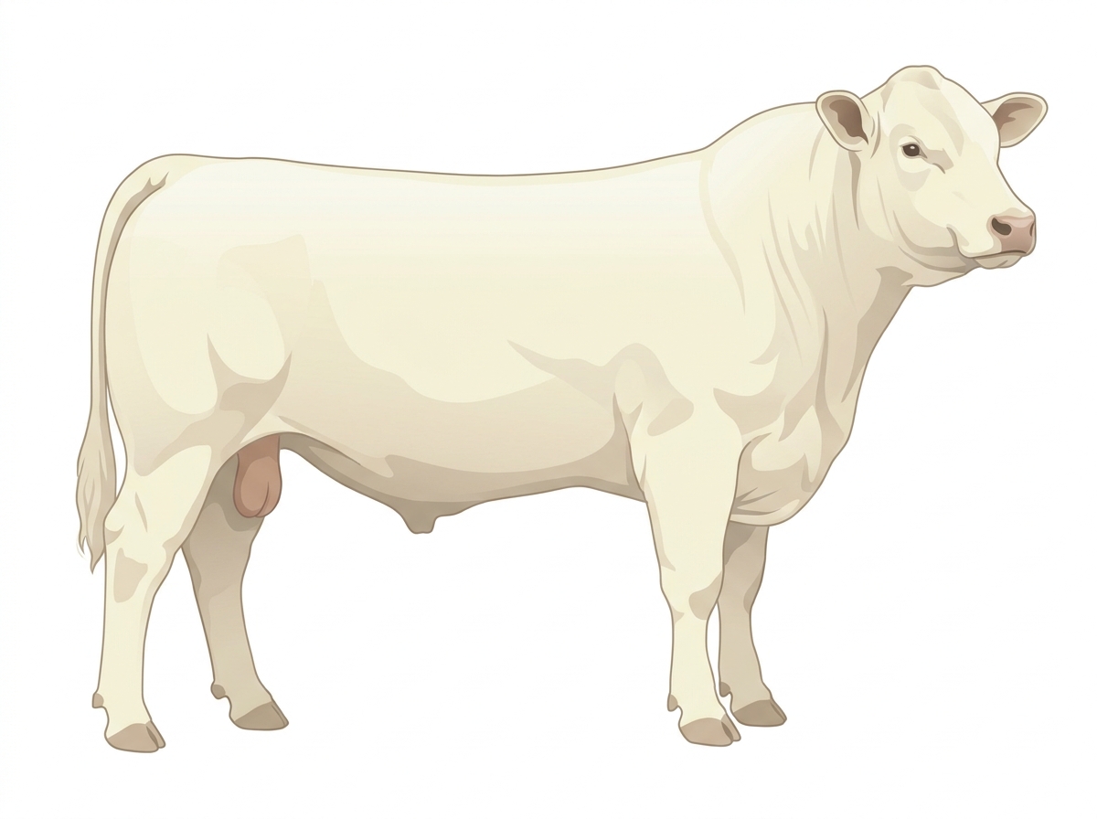 White 13/16 Charolais 3/16 Hereford Bull