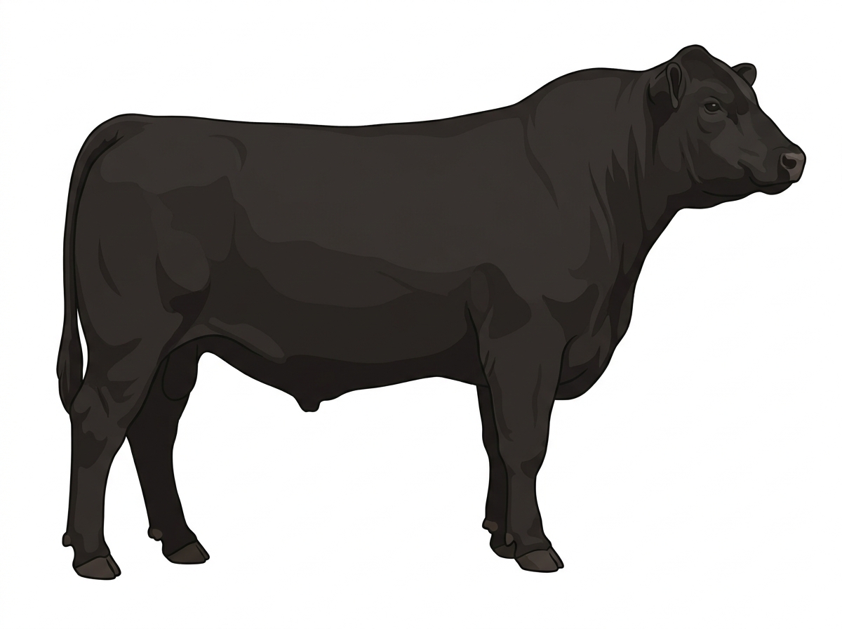 Black 13/16 Maine-Anjou 3/16 Angus Bull
