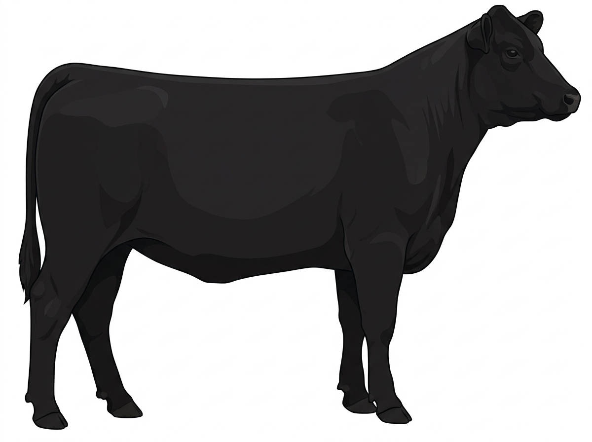 Black 13/16 Maine-Anjou 3/16 Angus Heifer