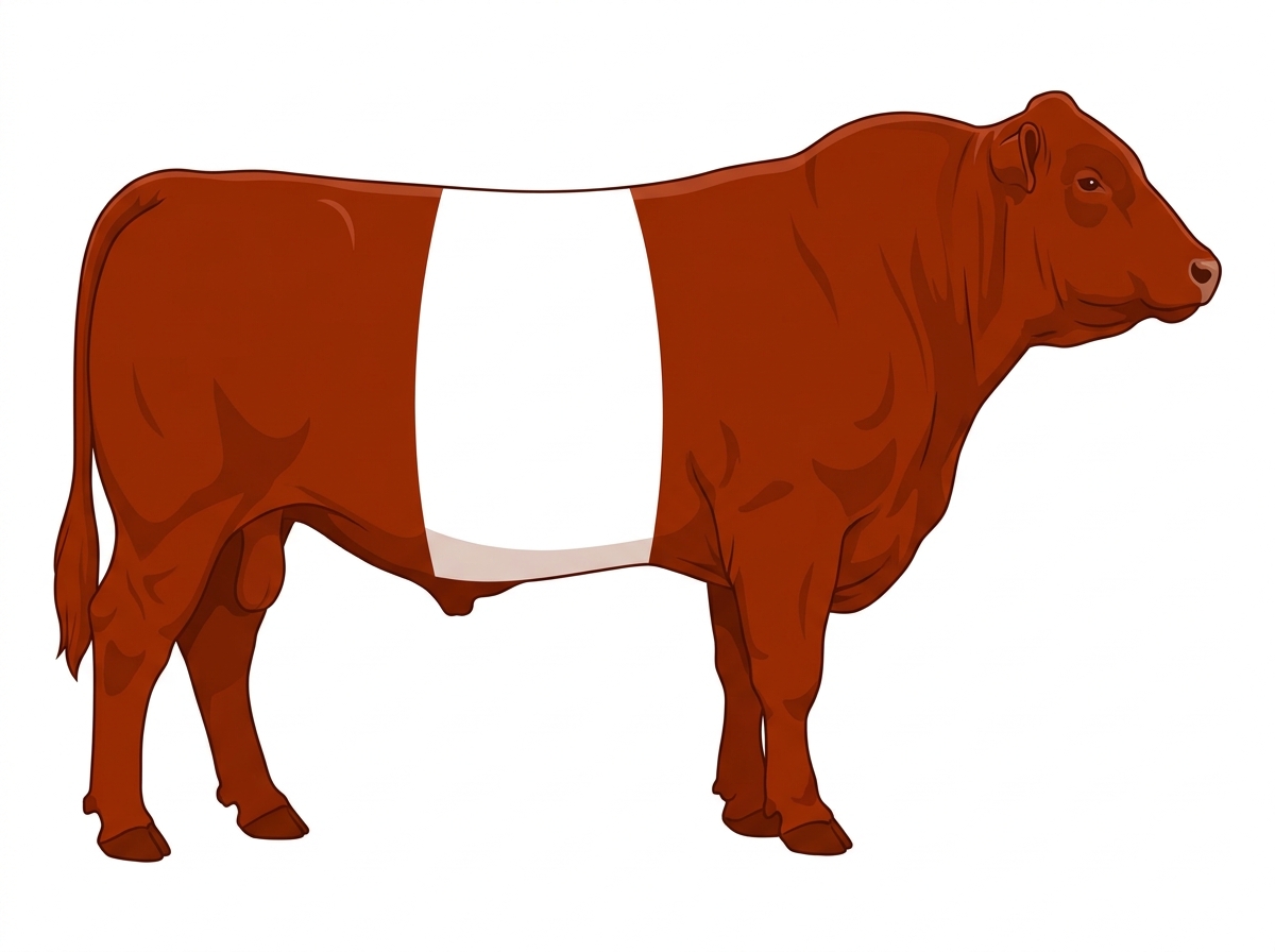 Red 13/16 Maine-Anjou 3/16 Belted Galloway Bull