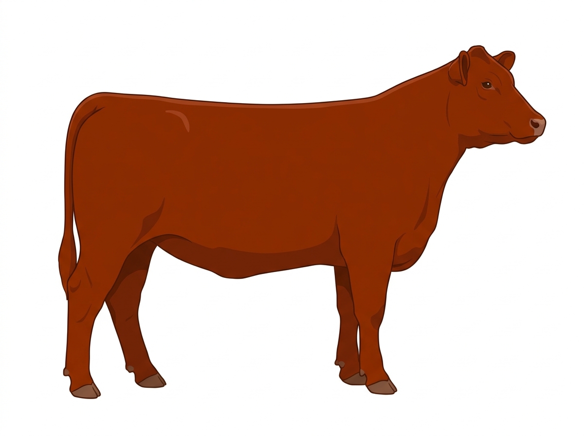 Red 13/16 Maine-Anjou 3/16 Belted Galloway Heifer