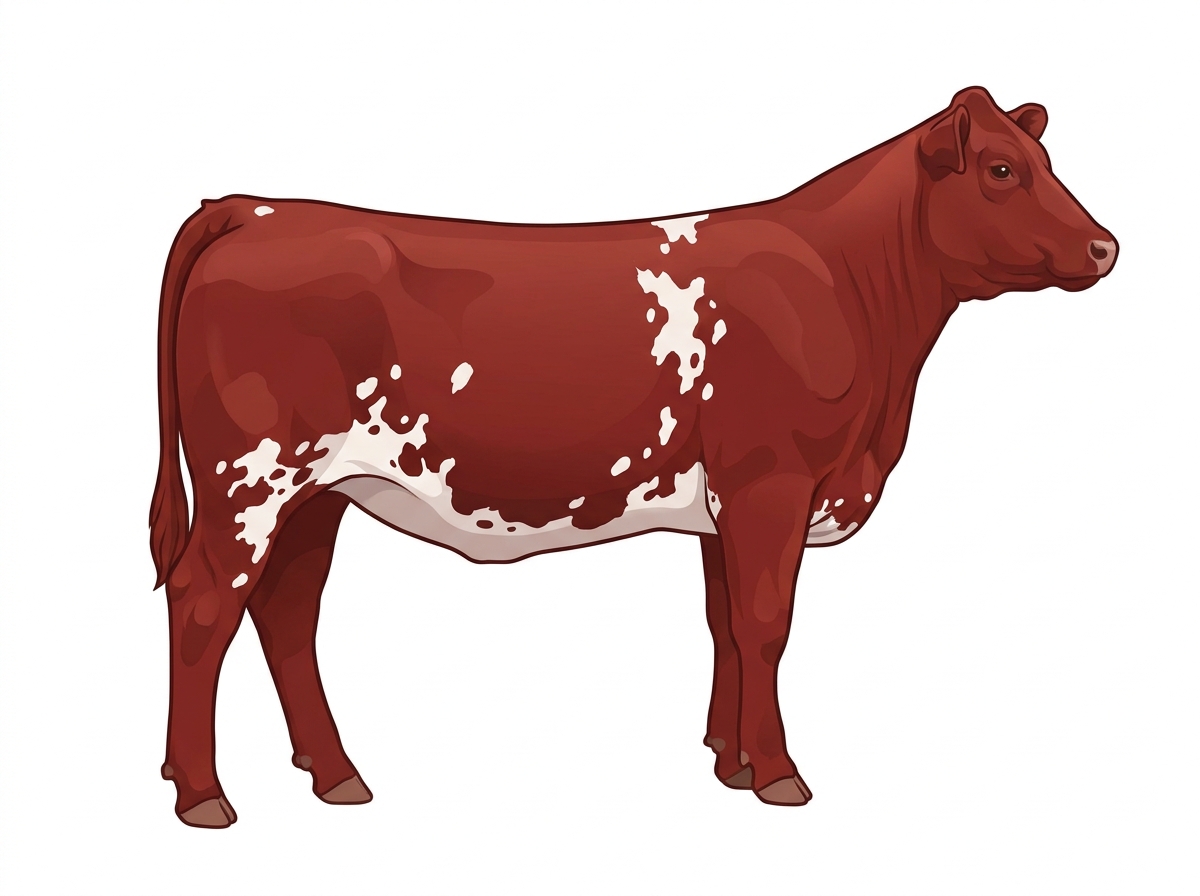 Red with white spots 13/16 Maine-Anjou 3/16 Belted Galloway Heifer