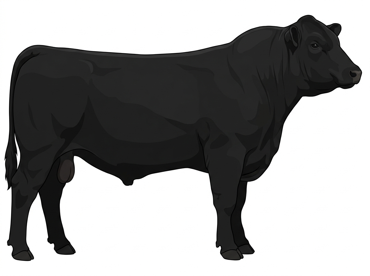 Black 13/16 Simmental 3/16 Angus Bull