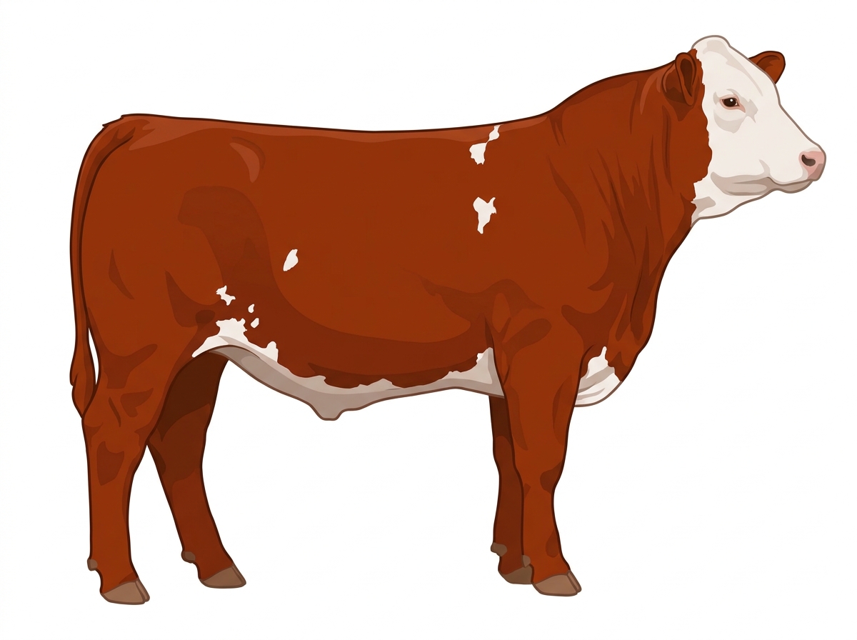 Red with a white face and a few white spots 13/16 Simmental Cross Steer