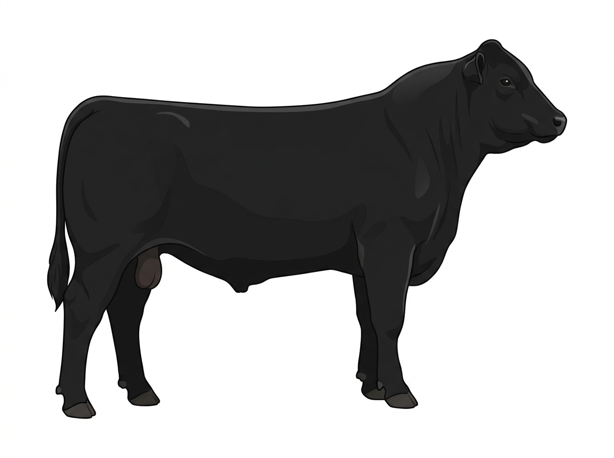 Black 3/4 Angus 1/4 Hereford Bull