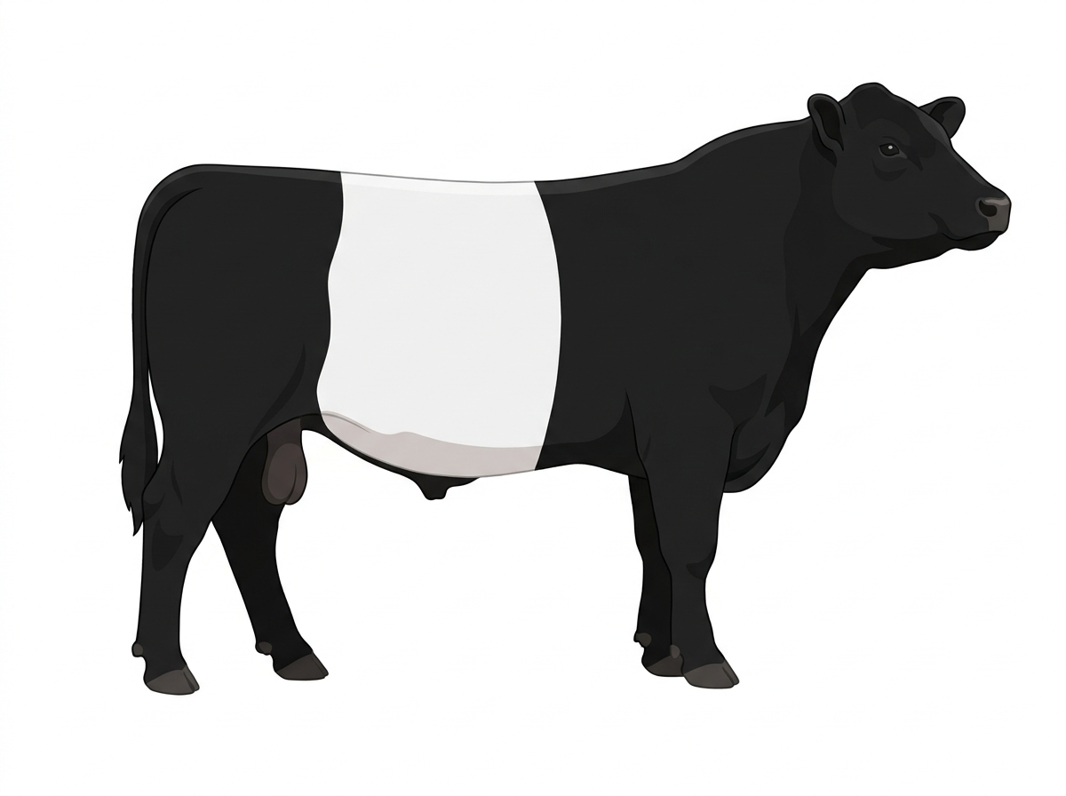 Black with white belt 3/4 Belted Galloway Bull
