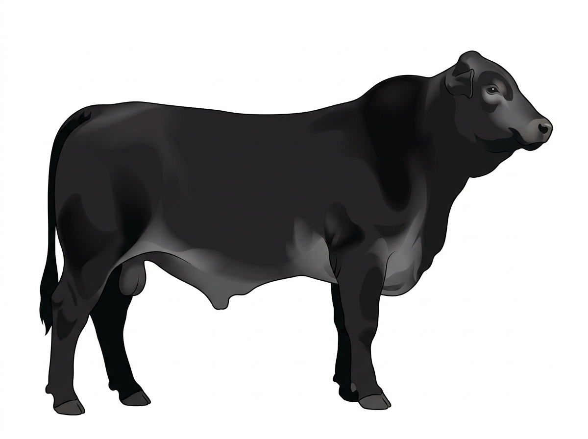 Black 3/4 Brahman 1/4 Angus Bull