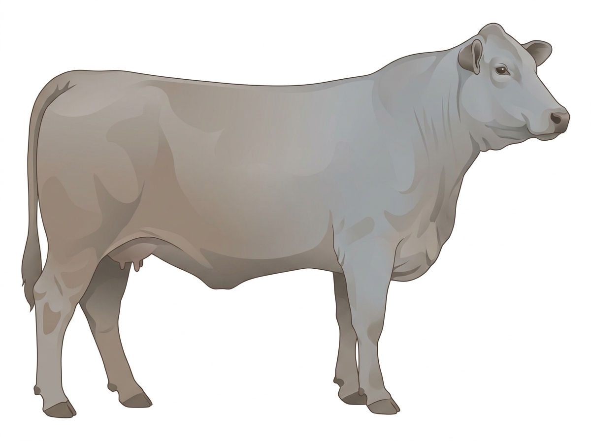 Light blue roan 3/4 Brahman 1/4 Shorthorn Cow