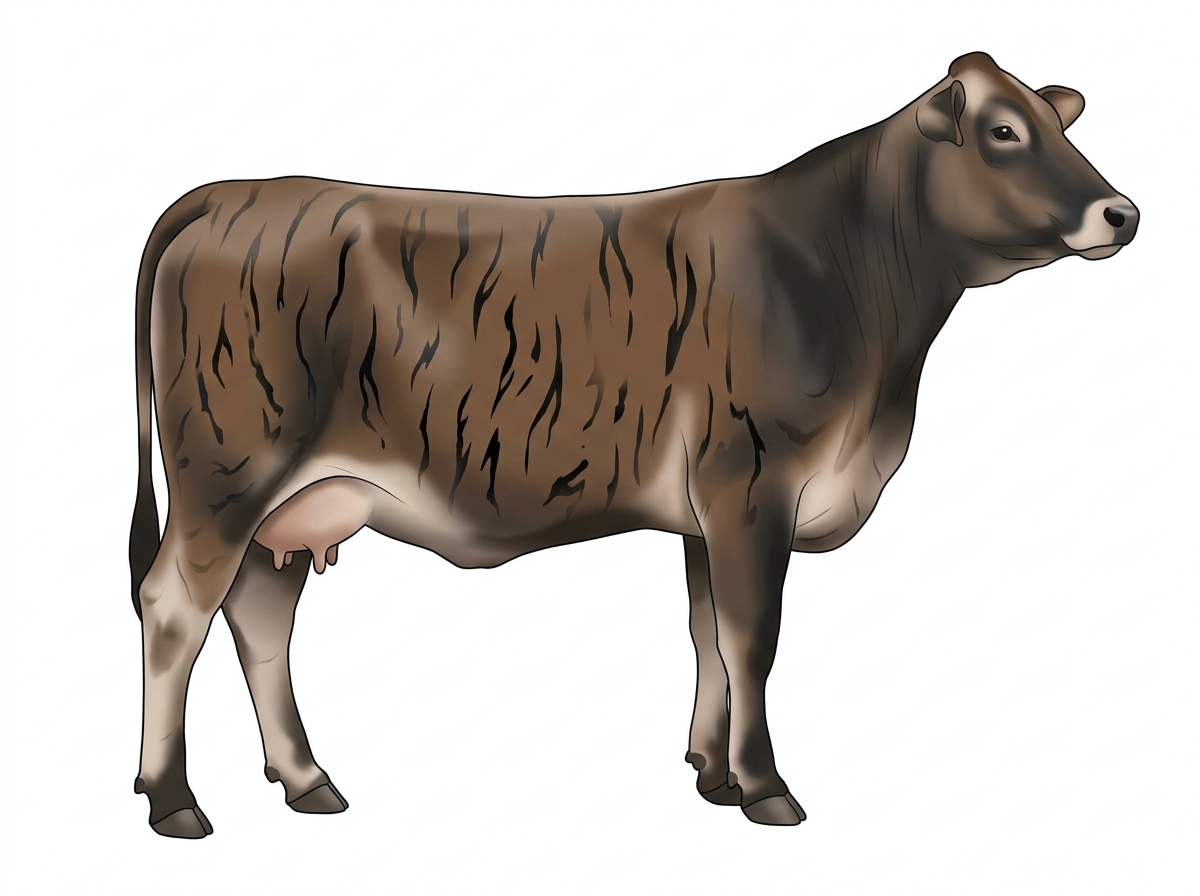 Smoky brindle with black stripes 3/4 Brahman 1/4 Shorthorn Cow