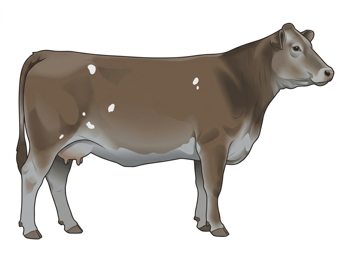 Smoky with a few white spots 3/4 Brahman 1/4 Shorthorn Cow