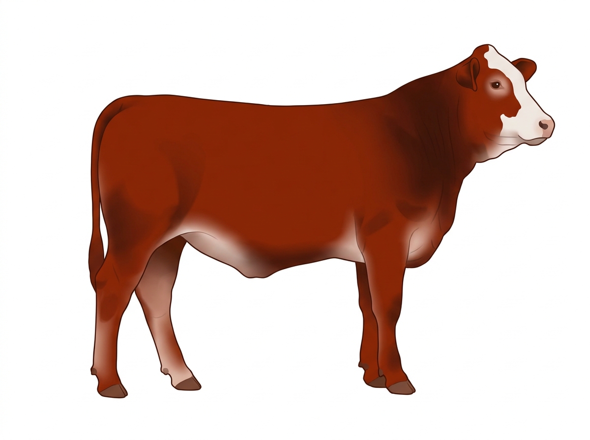 Red with a partial white face 3/4 Brahman 1/4 Simmental Heifer