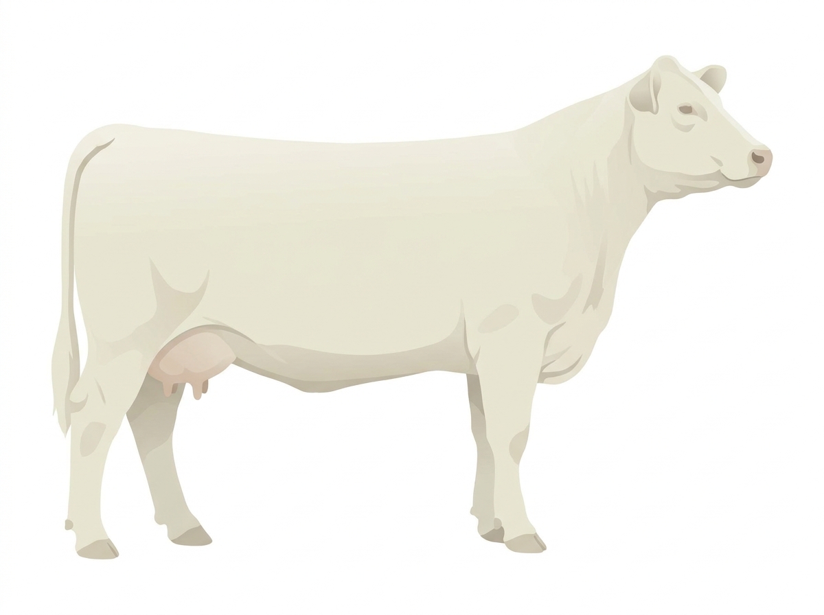White 3/4 Charolais 1/4 Angus Cow