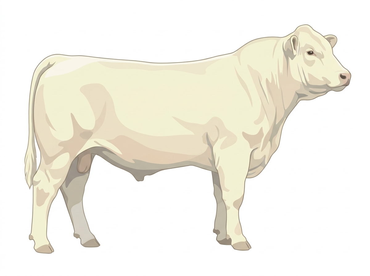White 3/4 Charolais 1/4 Hereford Bull