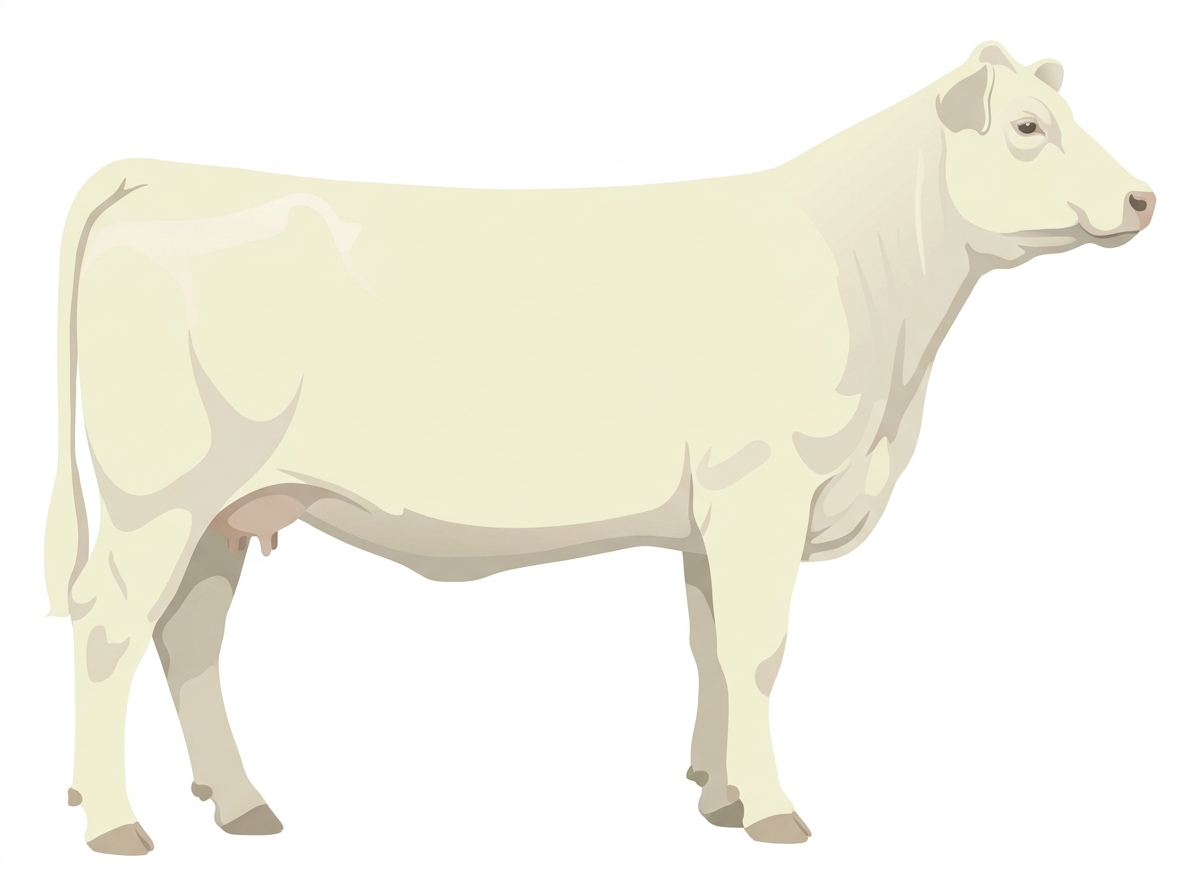 White 3/4 Charolais 1/4 Red Angus Cow
