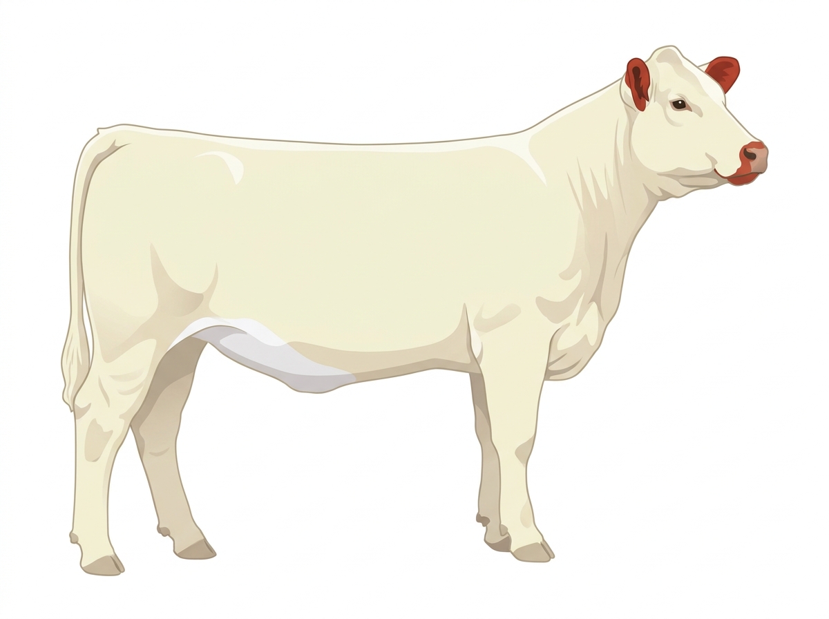 White with red ears and muzzle 3/4 Charolais Cross Heifer