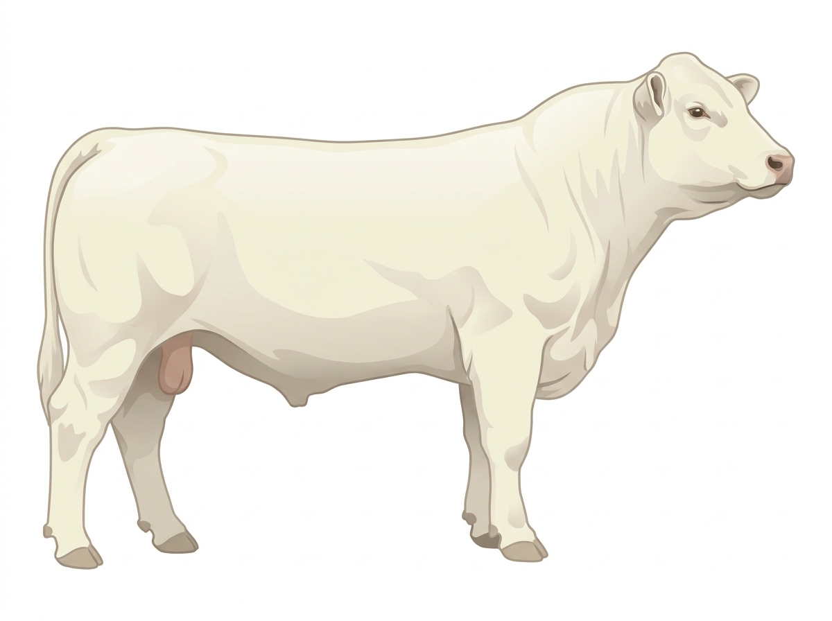 White 3/4 Charolais Bull
