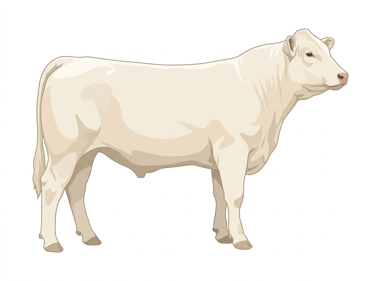 White 3/4 Charolais Steer