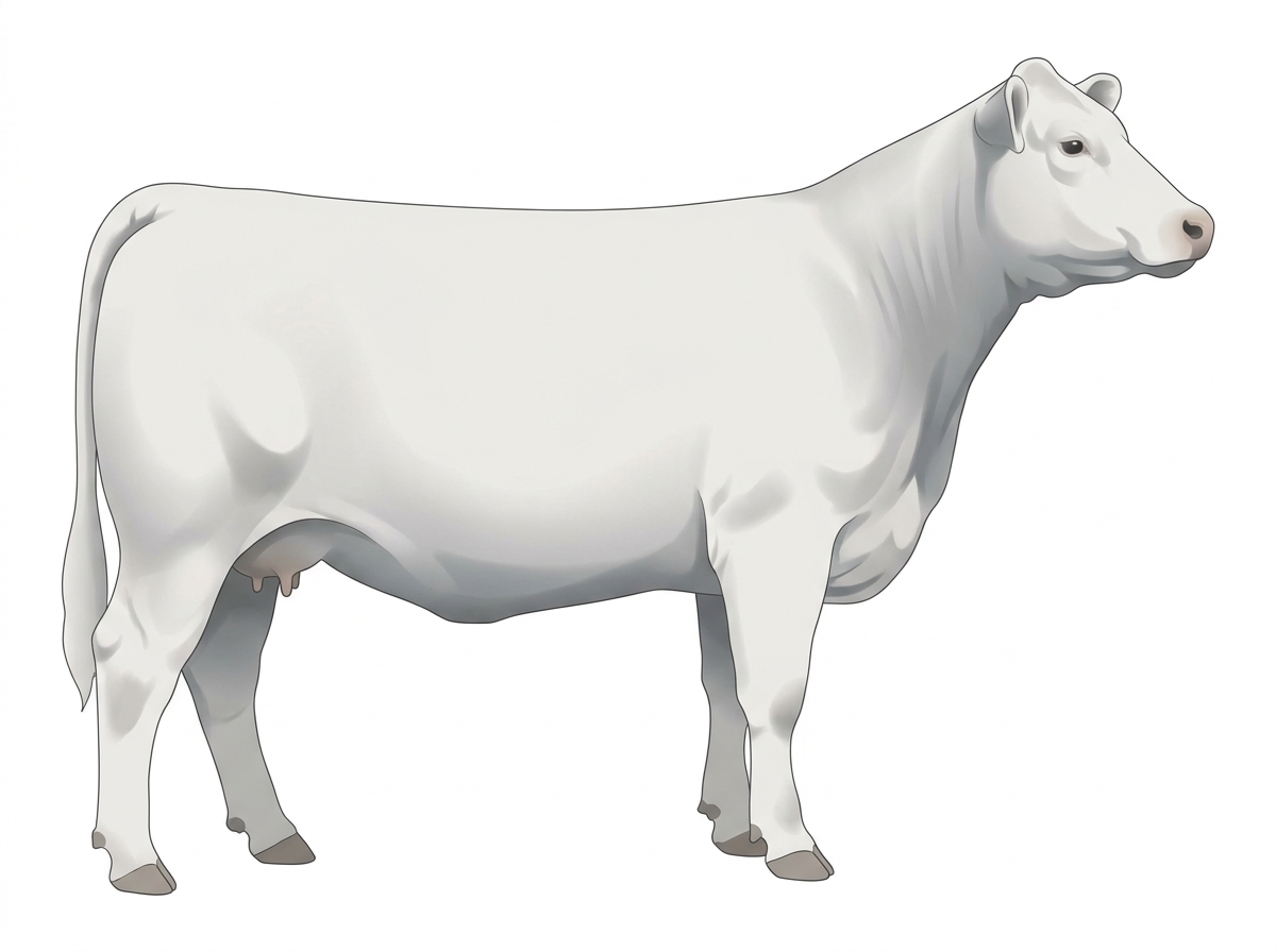 White 3/4 Chianina 1/4 Brahman Cow