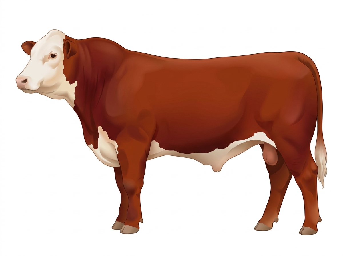 Red with a white face 3/4 Hereford 1/4 Brahman Bull