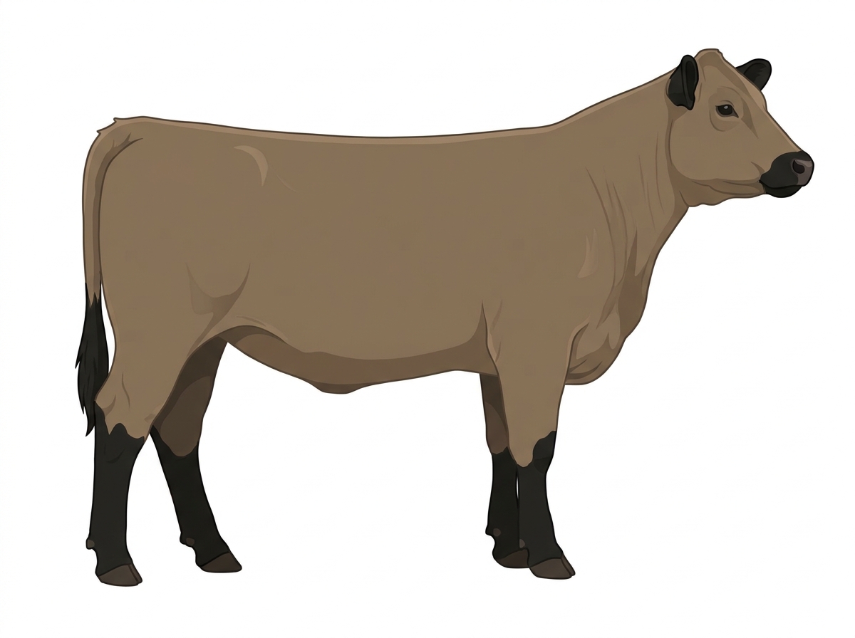 Dun with black points 3/4 Highlander Cross Heifer