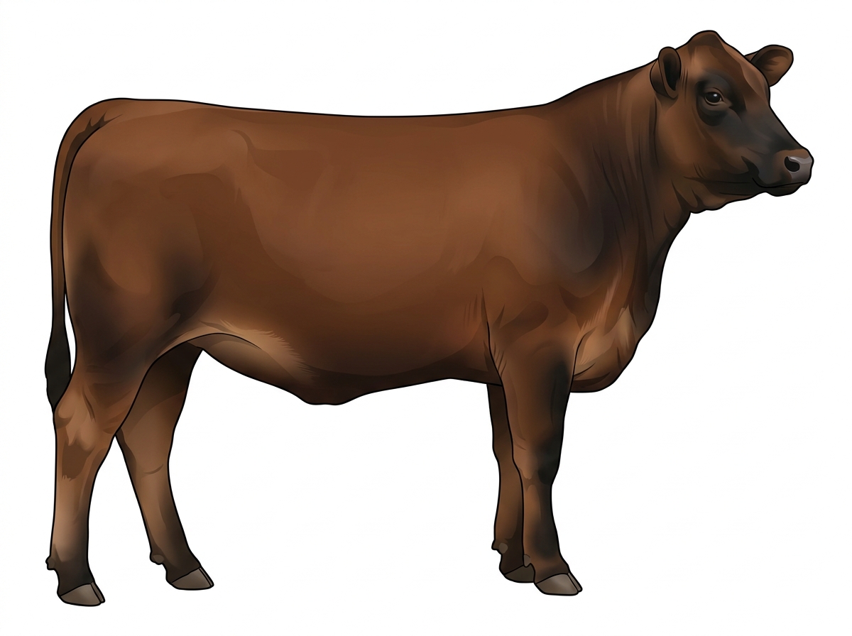 Brown with black points 3/4 Red Angus 1/4 Brahman Heifer