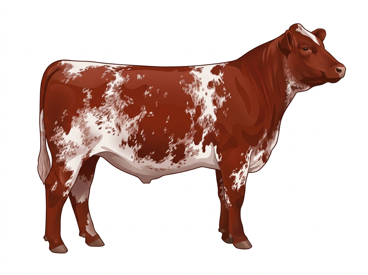 Red heavy roan 3/4 Shorthorn Steer