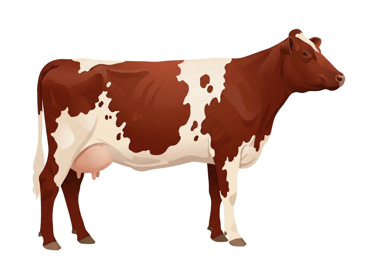 Red roan with minimal spotting 3/4 Shorthorn Cow