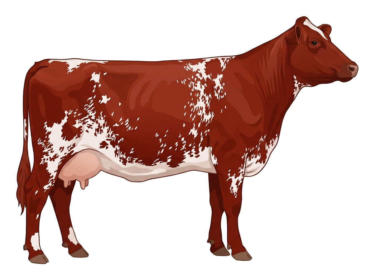 Red roan with ticking 3/4 Shorthorn Cow