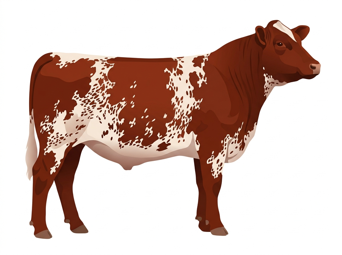 Red roan with ticking 3/4 Shorthorn Steer