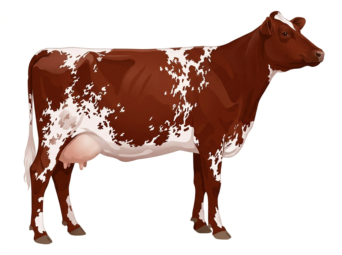 Red white roan 3/4 Shorthorn Cow