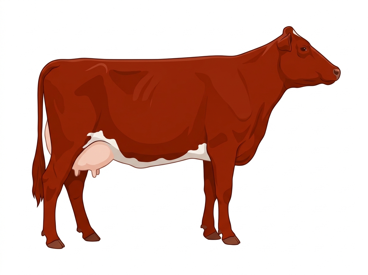 Red with minimal spotting 3/4 Shorthorn Cow
