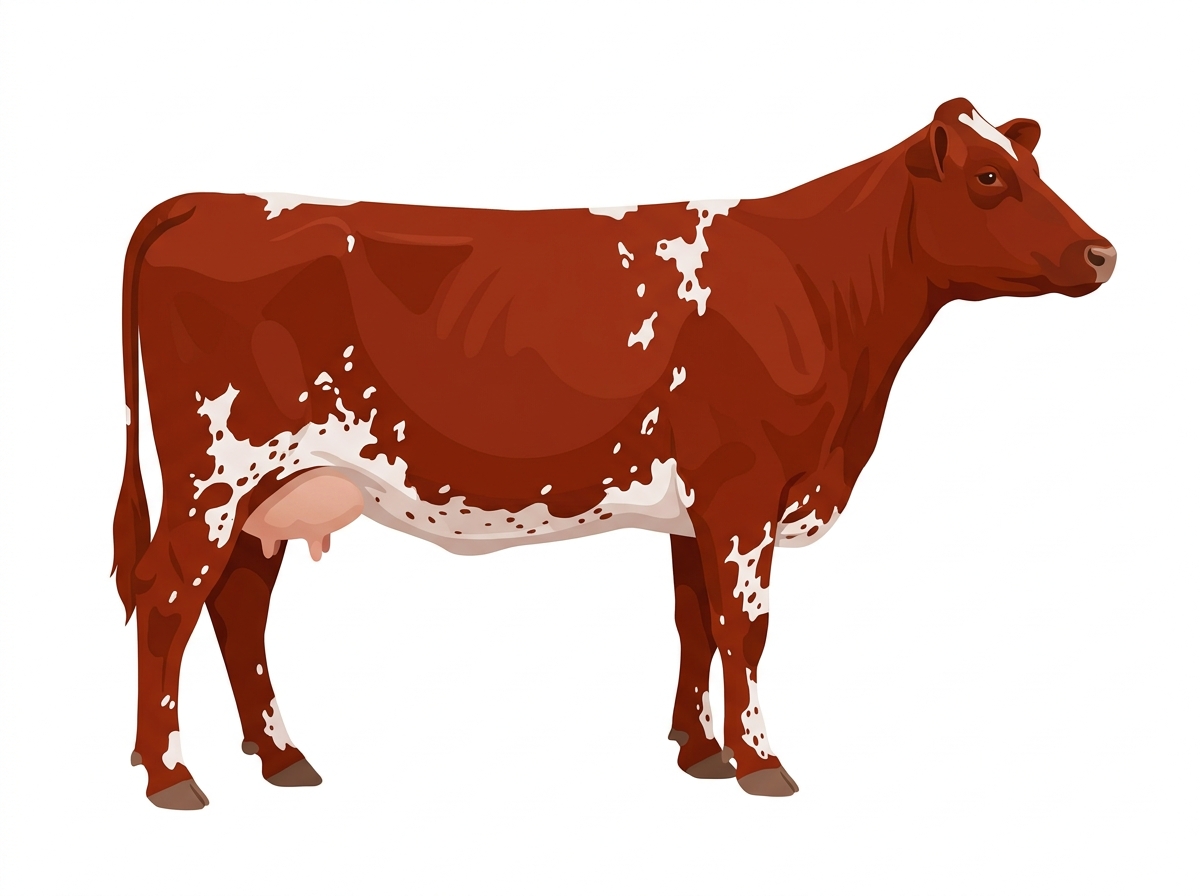 Red with ticking 3/4 Shorthorn Cow