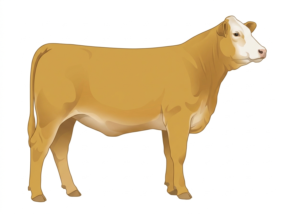Gold with a white face 3/4 Simmental 1/4 Brahman Heifer