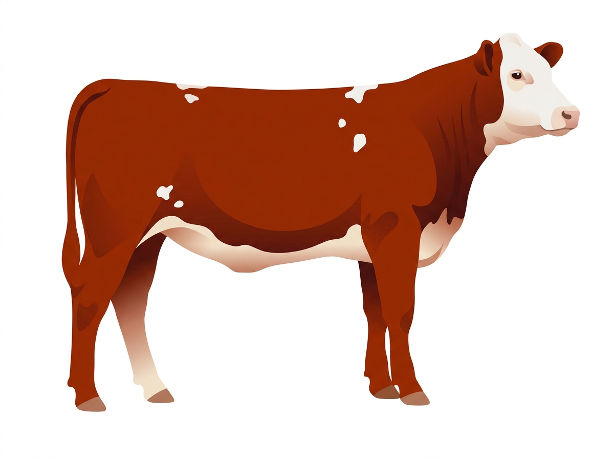Red with a white face and a few white spots 3/4 Simmental 1/4 Brahman Heifer