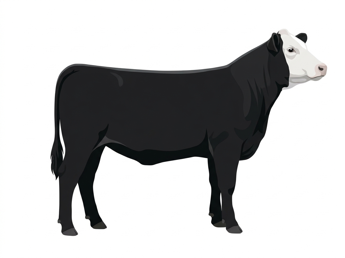 Black with white face 3/4 Simmental Heifer