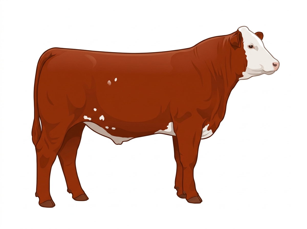 Red with a white face and a few white spots 3/4 Simmental Cross Steer