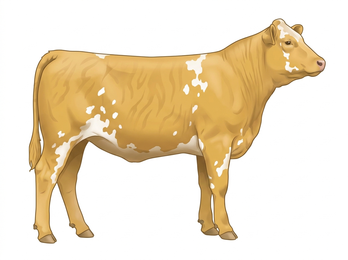 Gold faint brindle with white spots 3/4 Simmental Heifer