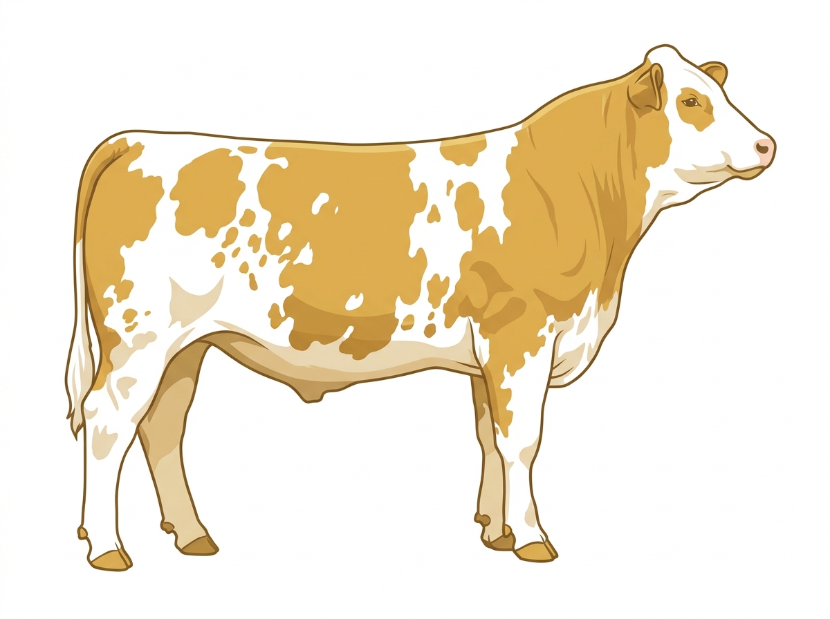 Gold heavily spotted 3/4 Simmental Steer