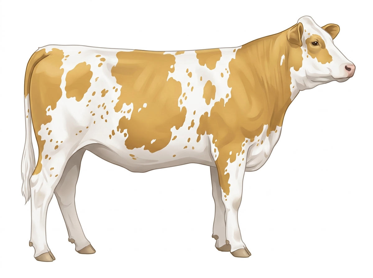 Gold heavily spotted with ticking 3/4 Simmental Heifer