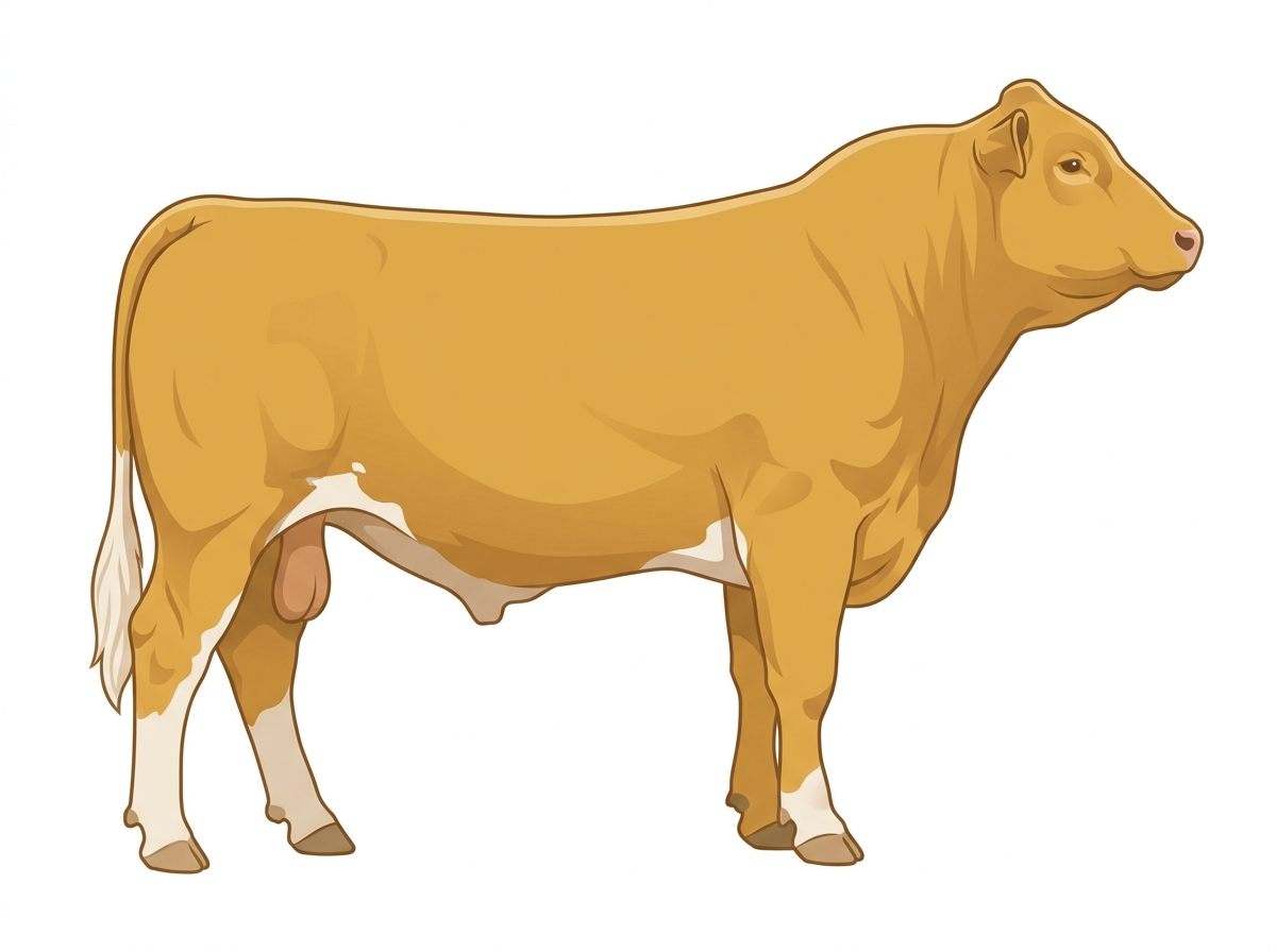 Gold with minimal white markings 3/4 Simmental Bull