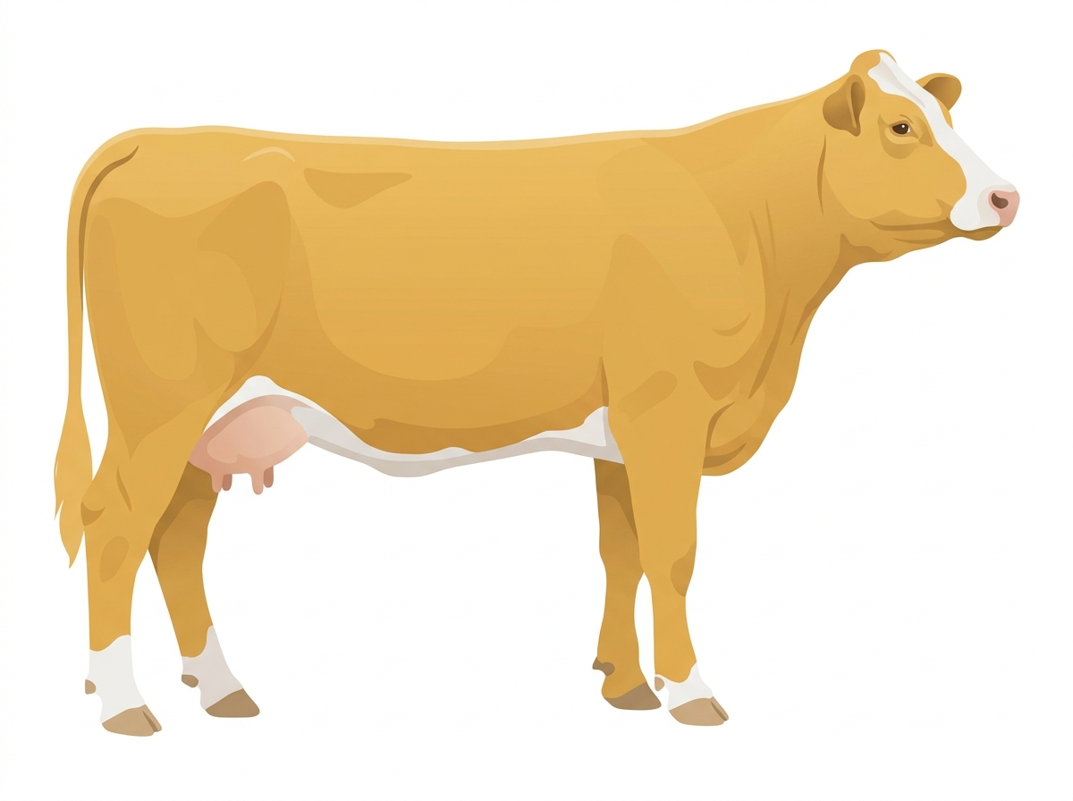 Gold with minimal white markings 3/4 Simmental Cow