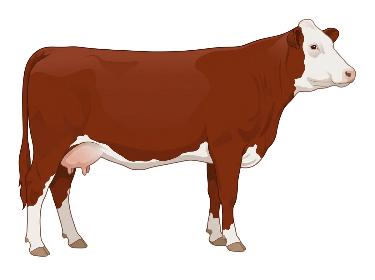 Red with white face 3/4 Simmental Cow
