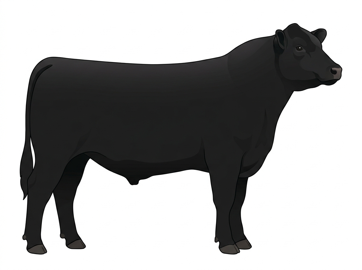 Black 5/8 Angus 3/8 Shorthorn Bull
