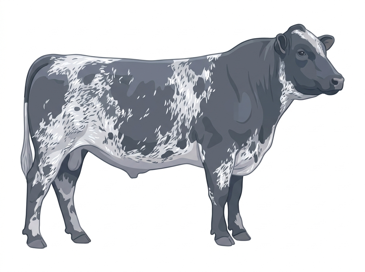 Blue roan 5/8 Angus 3/8 Shorthorn Bull