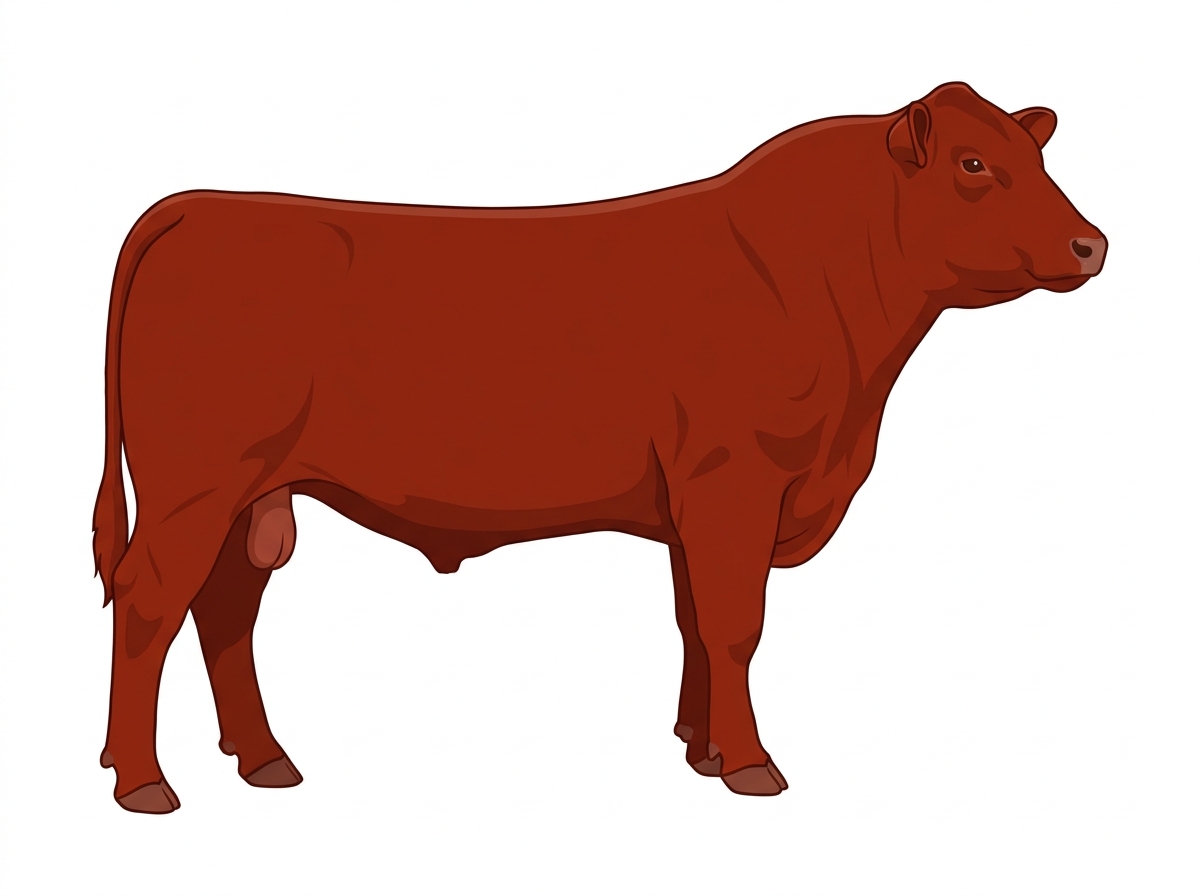Red 5/8 Angus 3/8 Shorthorn Bull