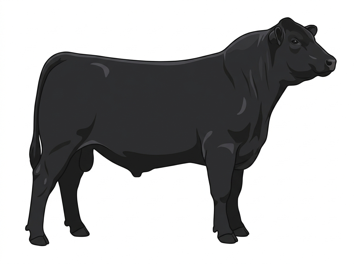 Black 5/8 Angus Cross Bull