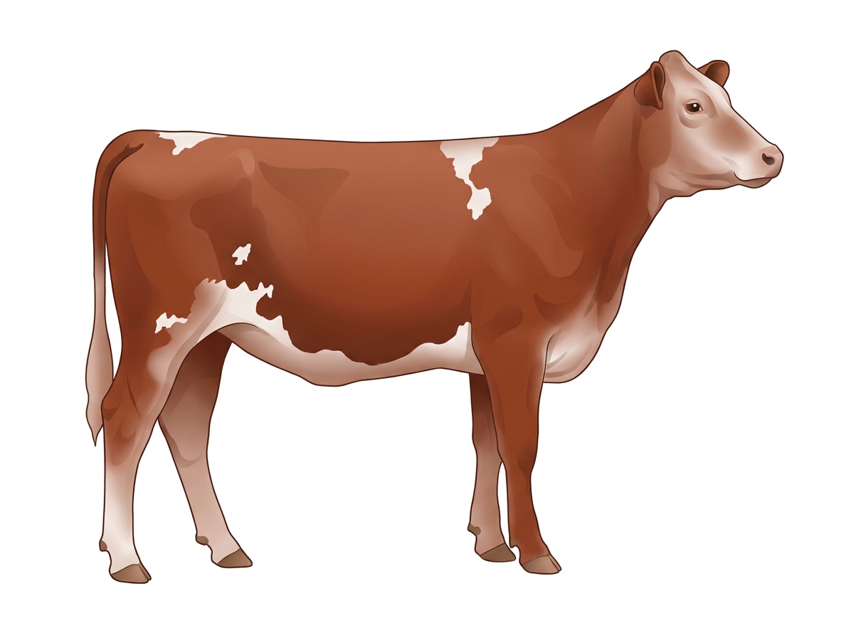 Light red roan with a few white spots 5/8 Brahman 3/8 Shorthorn Heifer